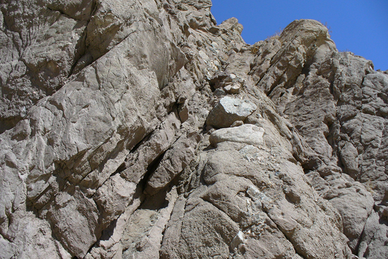 Fractured sandstone near the south end of the San Andreas Fault in California. (Photo used with permission from Ben Bentkowski, U.S. EPA Region 4.)