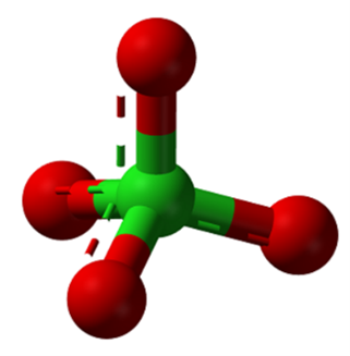 Figure 1. Perchlorate anion is composed of an oxygen tetrahedron bonded to a chlorine atom.