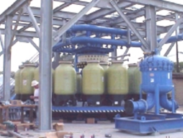 Figure 1. Large ion exchange system designed to remove perchlorate from drinking water in La Puenta, California (AFCEE, 2002).