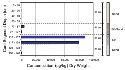 Vertical PCB Concentration Profile of an Upgradient Core