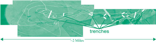 Figure 2: Approximately 3,500 feet of trenching in several segments are used to biologically degrade one of seven perchlorate plumes in ground water at the NWIRP McGregor.