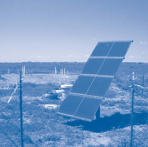 Figure 1. Semi-arid conditions at Altus AFB contribute to solar radiation as high as 5-6 kWh/m<sup>2</sup>/day during summer months.
