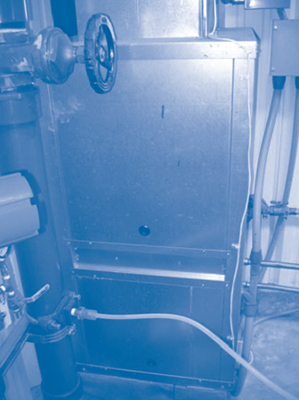 Figure 1. To minimize heat loss and gain other operating efficiencies, the heat pump is joined directly to the HVAC manifold for conditioning air inside the LAI treatment plant.