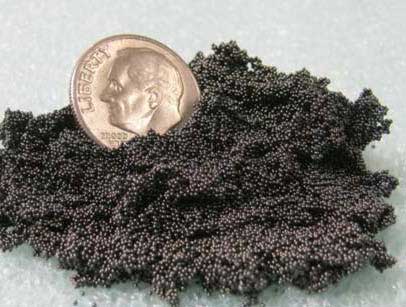 Carbonaceous adsorbent, with non-dusting spherical form.