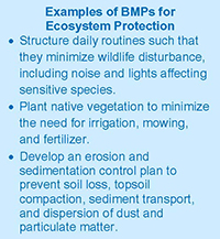 Examples of BMPs for Ecosystem Protection