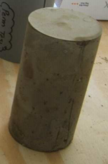 Figure 1: Core sample of soil solidified with Portland cement.<br/><br/>